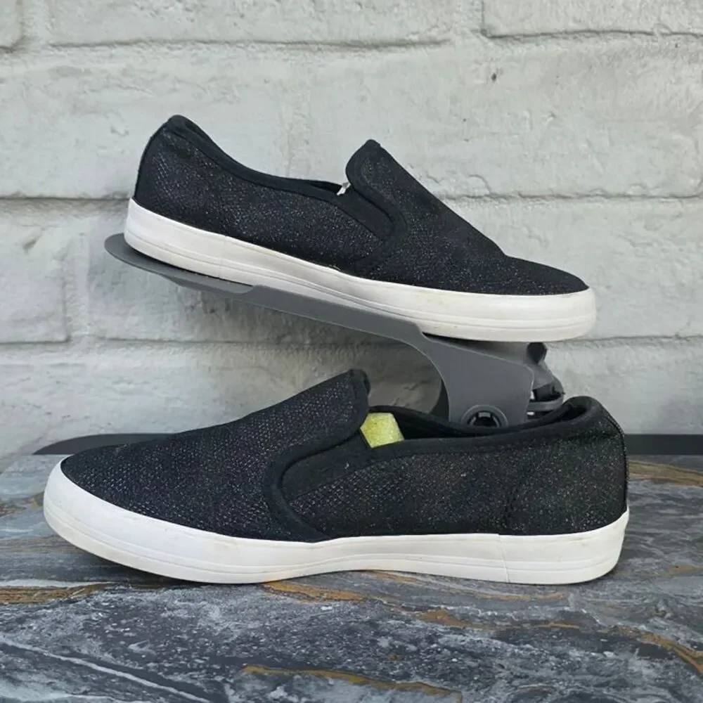 G by Guess GGOCTER2 Black Glitter Sparkly Slip On Sneakers Women’s 6M